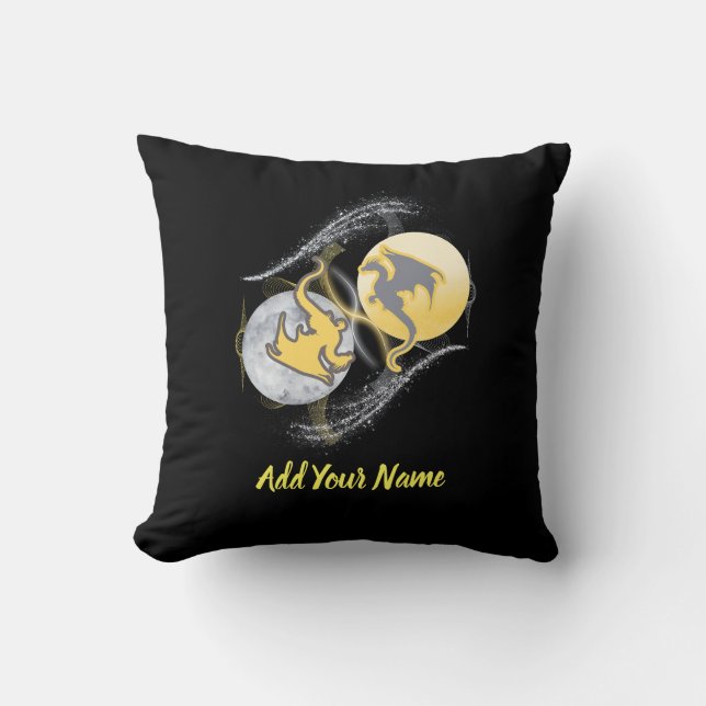 Coussin Fantasy Dragons Throw Pillow (Recto)