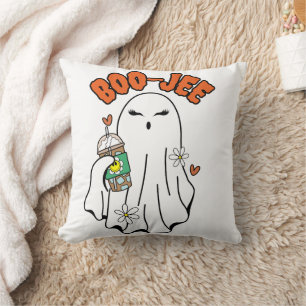 Coussin Fantôme d'Halloween Boo-Jee avec café glacé à la m