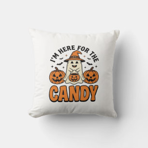 Coussin Fantôme d'Halloween ici pour les bonbons Mignon Vi