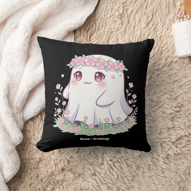 Coussin Fantôme floral Costume d'Halloween pour filles fem (Couverture)