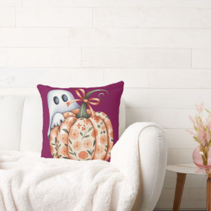 Coussin Fantôme lunaire et Citrouille floral Peek Hallowee