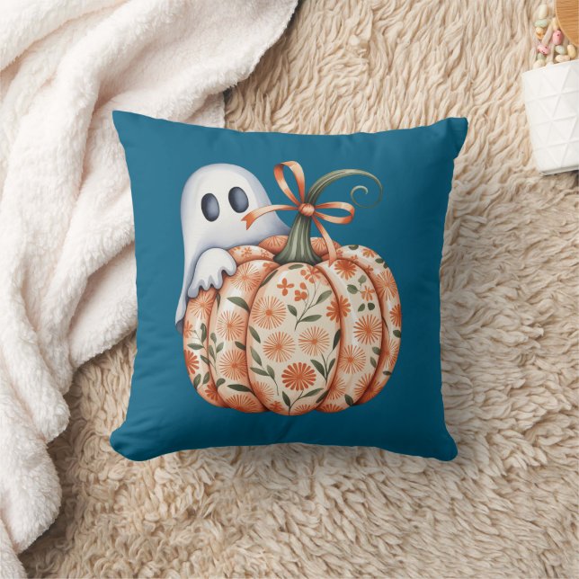 Coussin Fantôme lunaire et Citrouille floral Peek Hallowee (Couverture)