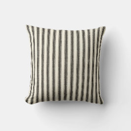 Coussin FarmHouse-Black-Ticking-Outdoor-Indoor M L