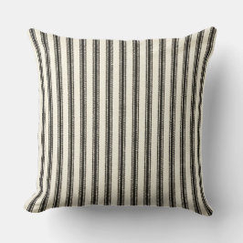 Coussin FarmHouse-Black-Ticking-Outdoor-Indoor M L