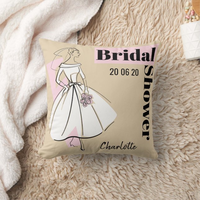 Coussin Fashion Bride Neutral Fête des mariées lancer orei (Couverture)