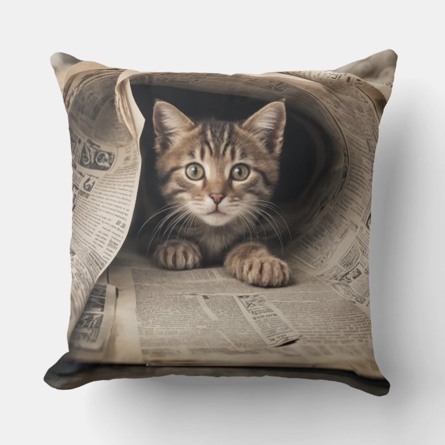 Coussin fatastick cat Throw Pillow (Recto)