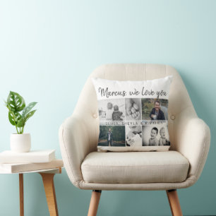 Coussin Father with Kids and Family Dad Photo Collage