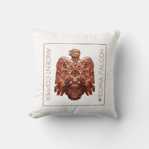 Coussin Faucon de Peoria en cuivre ancien restauré