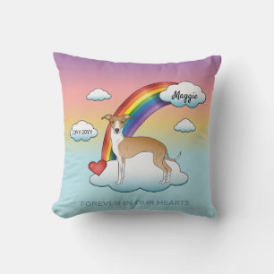 Coussin Faune Et Blanc Italien Greyhound Rainbow Memorial