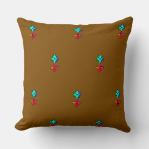 Coussin Fauteuil marron avec fleur bleue