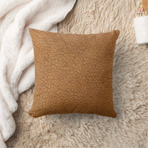 Coussin Faux Brown Cuir animal Imprimer Crocodile