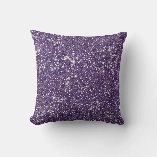 Coussin Faux Texture Violet Pailleté (Recto)