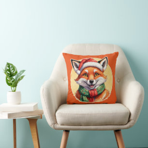 Coussin Favoris de Noël animal amusant - Fox 1