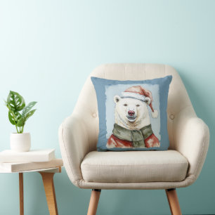Coussin Favoris de Noël animal amusant - Ours polaire 1