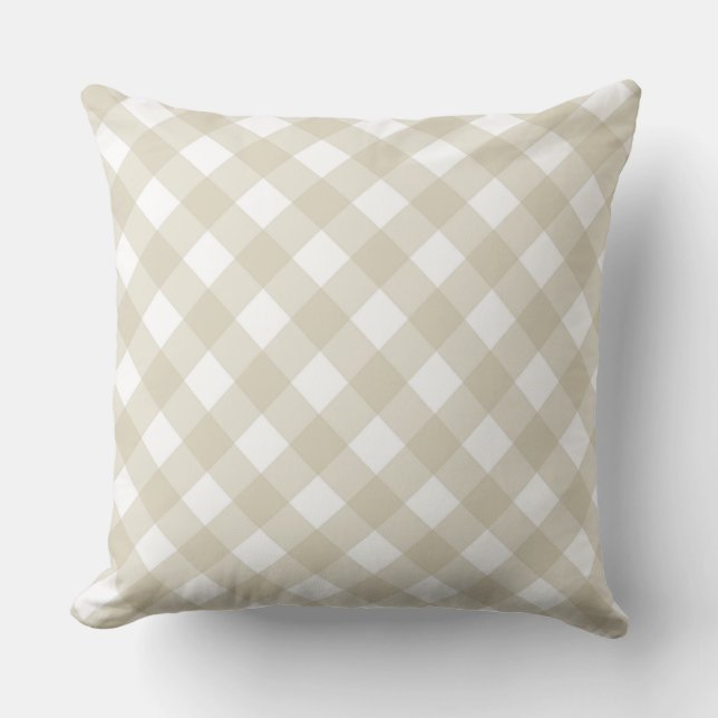 Coussin Faye et Lauren En vichy beige (Recto)