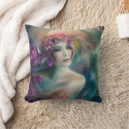 Coussin Fée Dans Le Jardin Fleur Aquarelle
