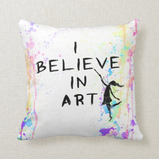 Coussin Fée d'art : Je crois à la course d'aquarelle d'art