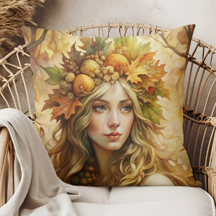 Coussin Fée de la couronne de feuille d'or - Accent d'auto