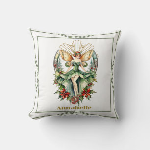 Coussin Fée de Noël Art déco