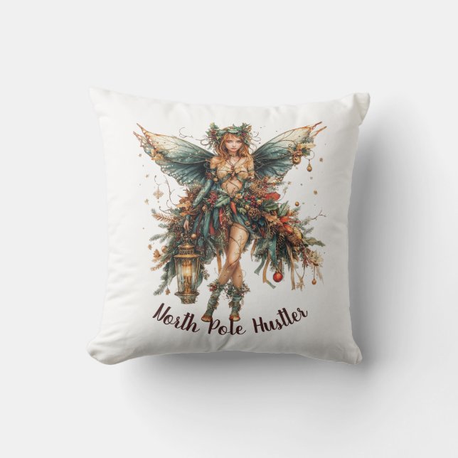 Coussin Fée de Noël ornée de vacances (Recto)