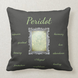 Coussin Fée de Peridot de pierre porte-bonheur d'août