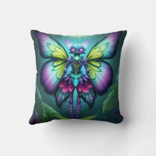 Coussin Fée mystique au clair de lune dans un jardin encha