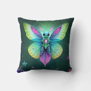 Coussin Fée mystique au clair de lune dans un jardin encha