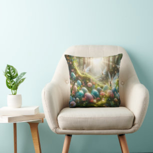 Coussin Fées de la forêt mystique Œufs de printemps magiqu