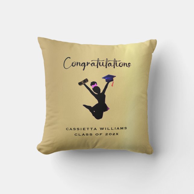 Coussin Félicitations aux diplômés africains américains d' (Recto)