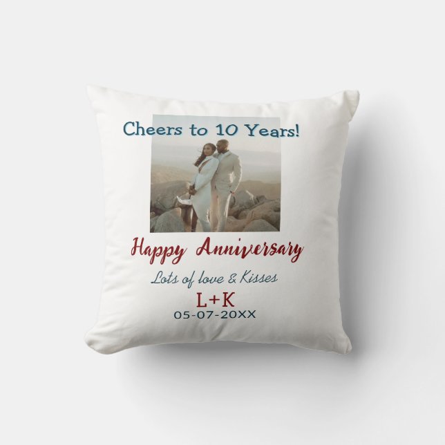 Coussin Félicitations pour 10 ans joyeux anniversaire ajou (Recto)