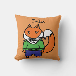 Coussin Félix le renard personnalisé