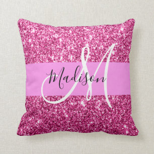 Coussin Féminin et glamour rose paillettes scintillantes m