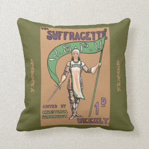 Coussin féministe vintage de suffragette