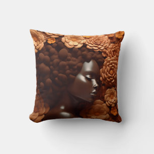 Coussin Femme afro-américaine Reine noire Melanin Poppin