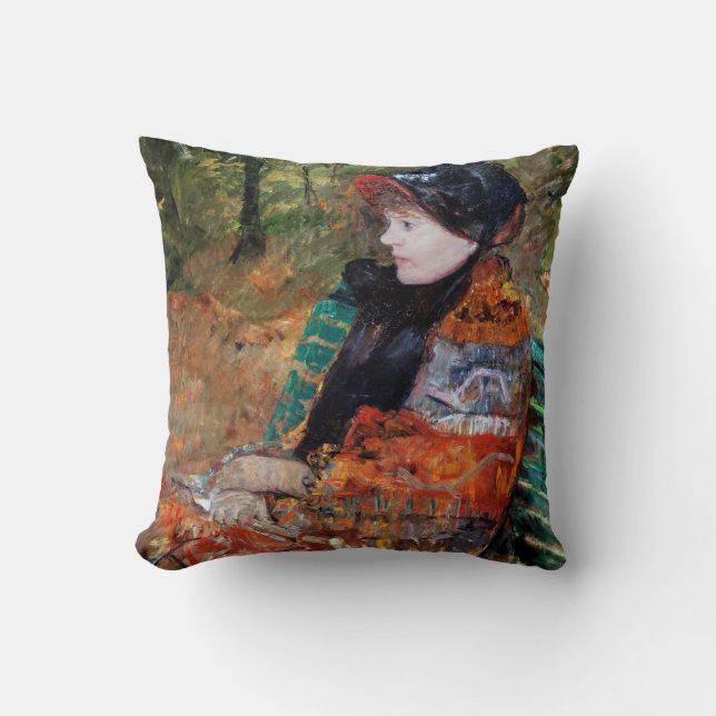 Coussin Femme assise sur le banc, Mary Cassatt (Recto)