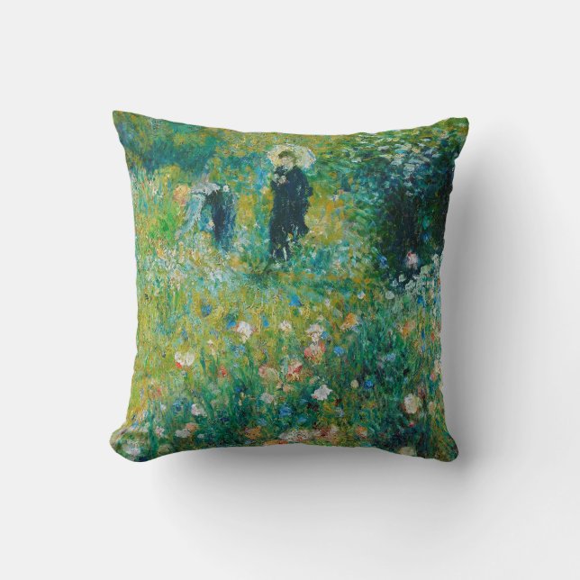 Coussin Femme avec Parasol, Jardin, Renoir (Recto)