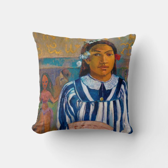 Coussin Femme avec un ventilateur, Gauguin (Recto)