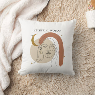 Coussin Femme Céleste Bohème Minimaliste Art Abstrait en L