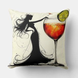 Coussin Femme dansant avec Martini