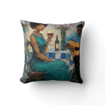Femme de Jazz Vibrante Art de Bistro Sarcelle