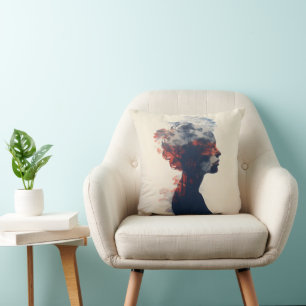 Coussin Femme de la nature double exposition