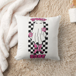 Coussin Femme "Éffrayant Babe" Fantôme d'Halloween - Rose 
