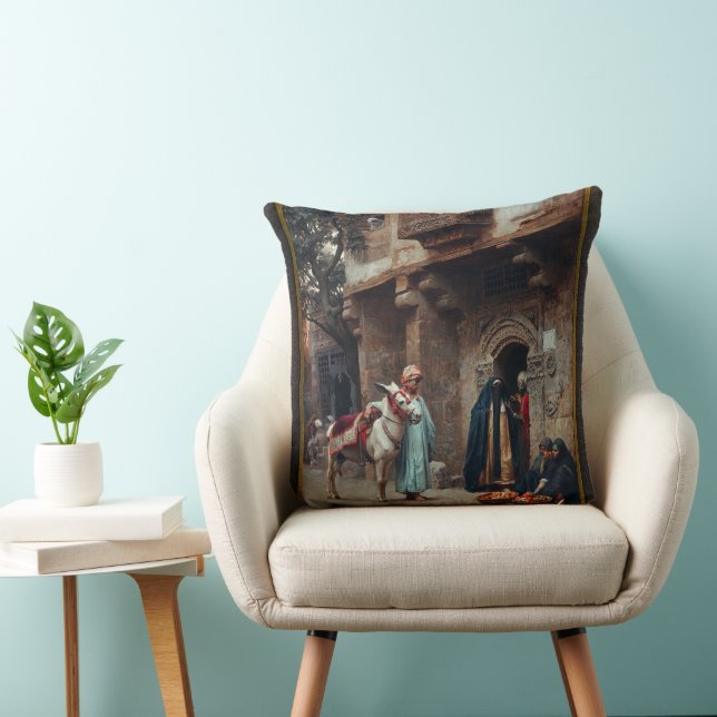 Coussin Femmes Arabes Devant Une Porte (Chaise)