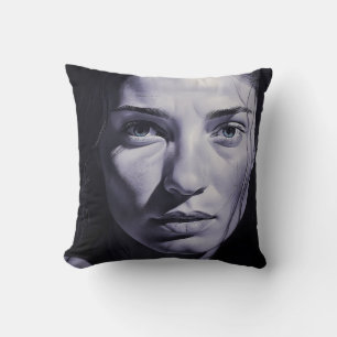 Coussin Femmes "Bleues Brianna" Au Charbon