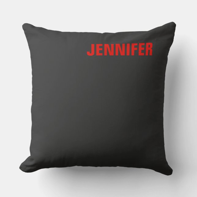Coussin Femmes Couleur noire Votre nom Personnaliser Cadea (Recto)