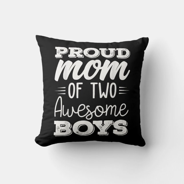 Coussin Femmes Deux mères de 2 garçons Fête des mères 65 (Recto)