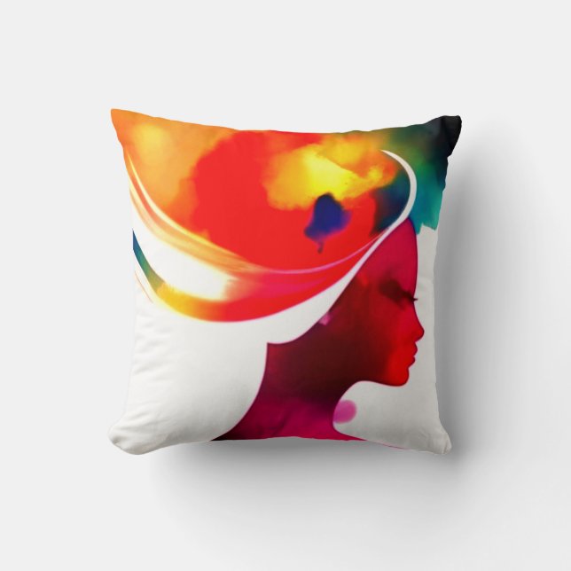 Coussin Femmes histoire mois mignonne fille Canva Throw or (Recto)