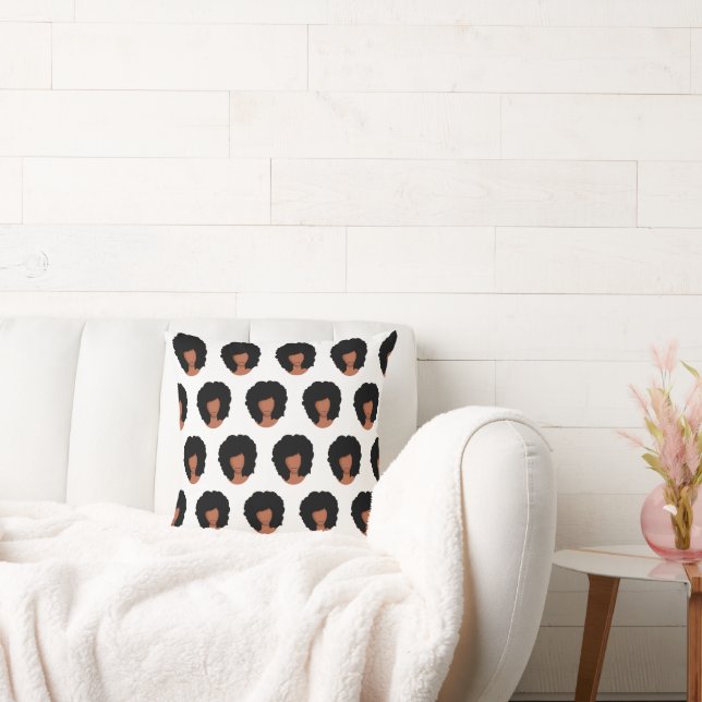 Coussin Femmes noires, cheveux naturels Afro Motif (Canapé)