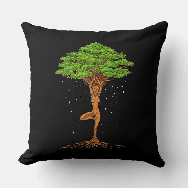 Coussin Femmes Yoga Arbre De Vie (Recto)