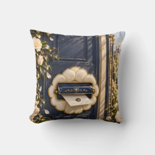 Coussin Fente à lettre Camélia Navy Élégante Porte Fleurie